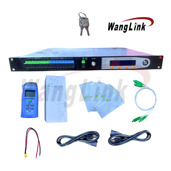 1550NM EDFA 8 PORTS, XGSPON, 77 SERIES, WDM, OUTPUTS: 8*23DBM, 1U, JDSU/LUMENTUM PUMP LASER, CONNECTORS: SC/APC, SC/UPC DUAL POWER SUPPLY: 110-240VAC (50/60HZ), WITH FAN COOLERS, RF TEST, RJ45 PORT, WLK