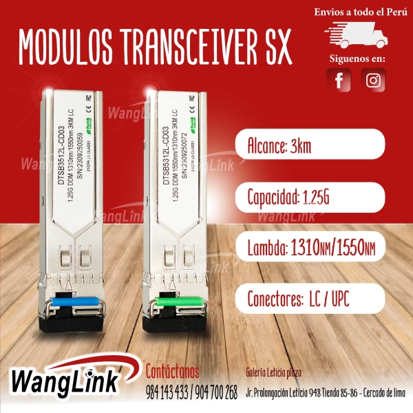 SFP TRANSCEIVER, 1.25G, SM SINGLEFIBER 1310T/1550R 1550T/1310R A/B 3KM LC CONNECTOR, DDM