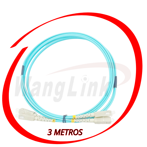 PATCHCORD SC-SC - 3 METROS OM3, 3MM, LSZH, MM, DUPLEX AQUA