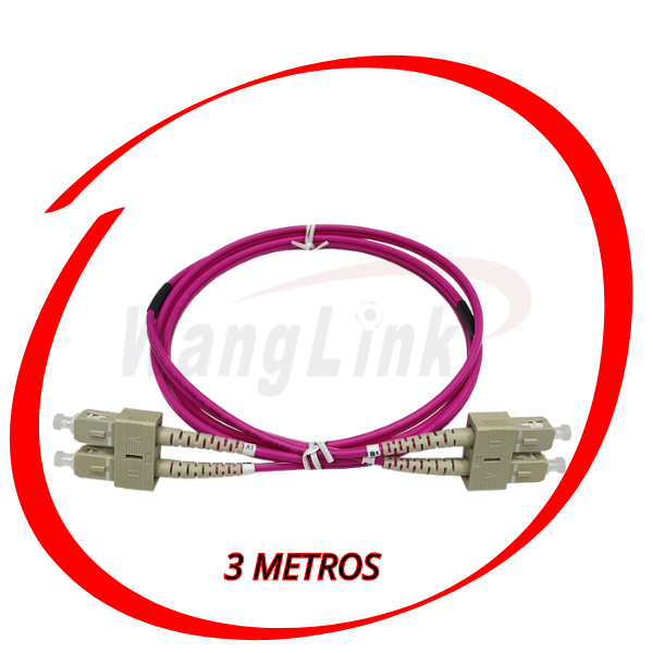 PATCHCORD SC-SC, 3 METROS, OM4, 3MM, LSZH, MM, DUPLEX VIOLET