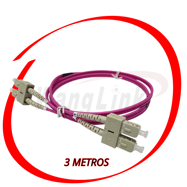 PATCHCORD SC-SC, 3 METROS, OM4, 3MM, LSZH, MM, DUPLEX VIOLET