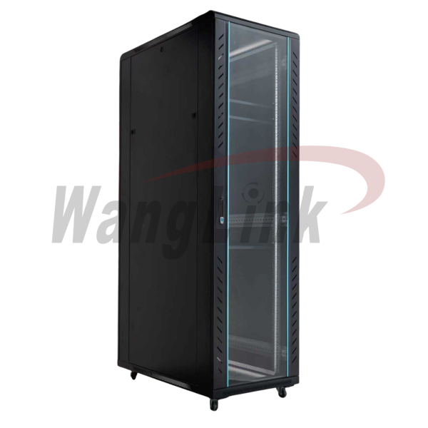 WLK-6642U GABINETE DE PISO 42RU PUERTA DELANTERA VIDRIO Y POSTERIOR MICROPERFORADO 600MM ANCH X PROF 600MM ALT X 2000MM