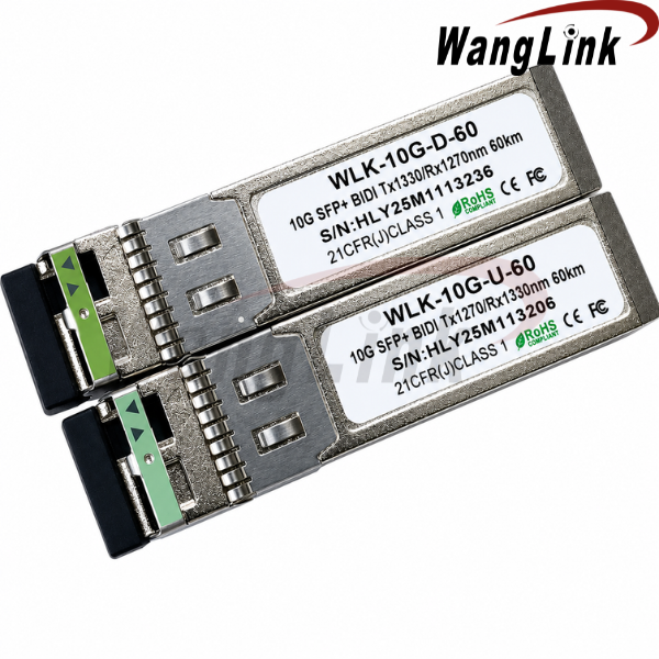 SFP+ TRANSCEIVER, 10G, SM SINGLEFIBER 1270T/1330R, 1330T/1270R A/B 60KM, LCCONNECTOR, DDM CLASS 1 LASER, WLK-10G-U-60/WLK-10G-D-60