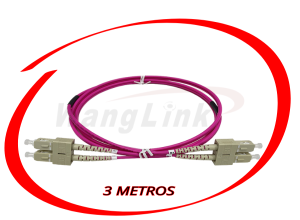 PATCHCORD SC-SC, 3 METROS, OM4, 3MM, LSZH, MM, DUPLEX VIOLET